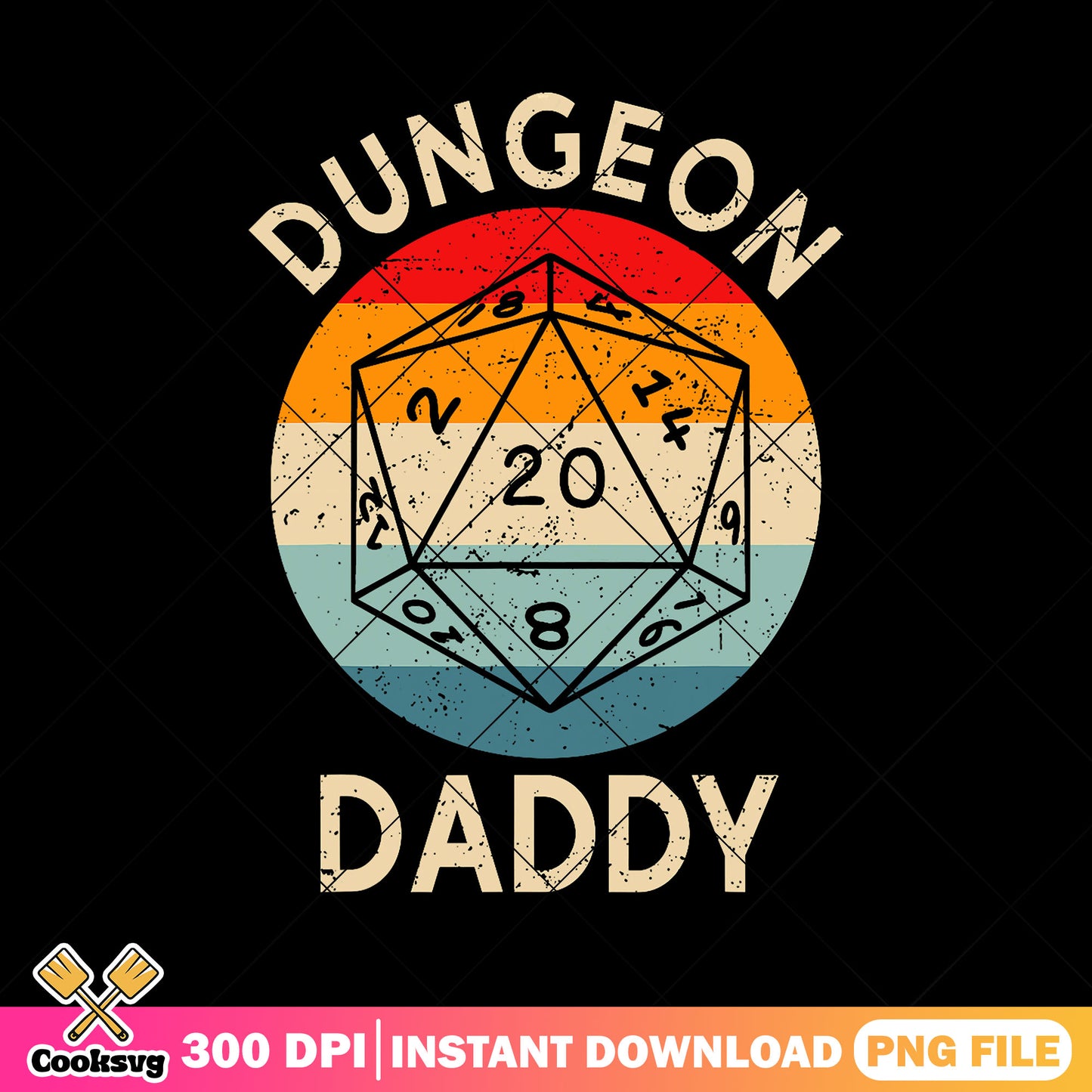 Dungeon daddy png, funny dnd gifts png, gamer dad png, fathers day png
