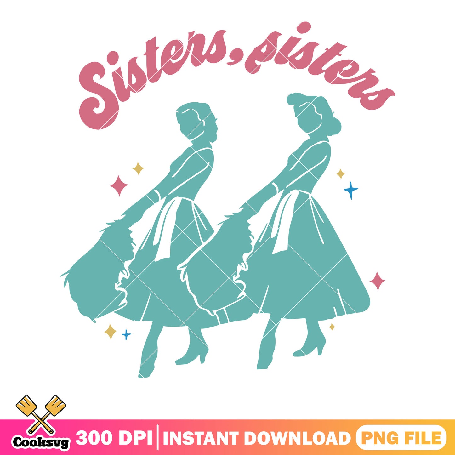 Duo sisters when christmas png, christmas poster png, xmas decorations png