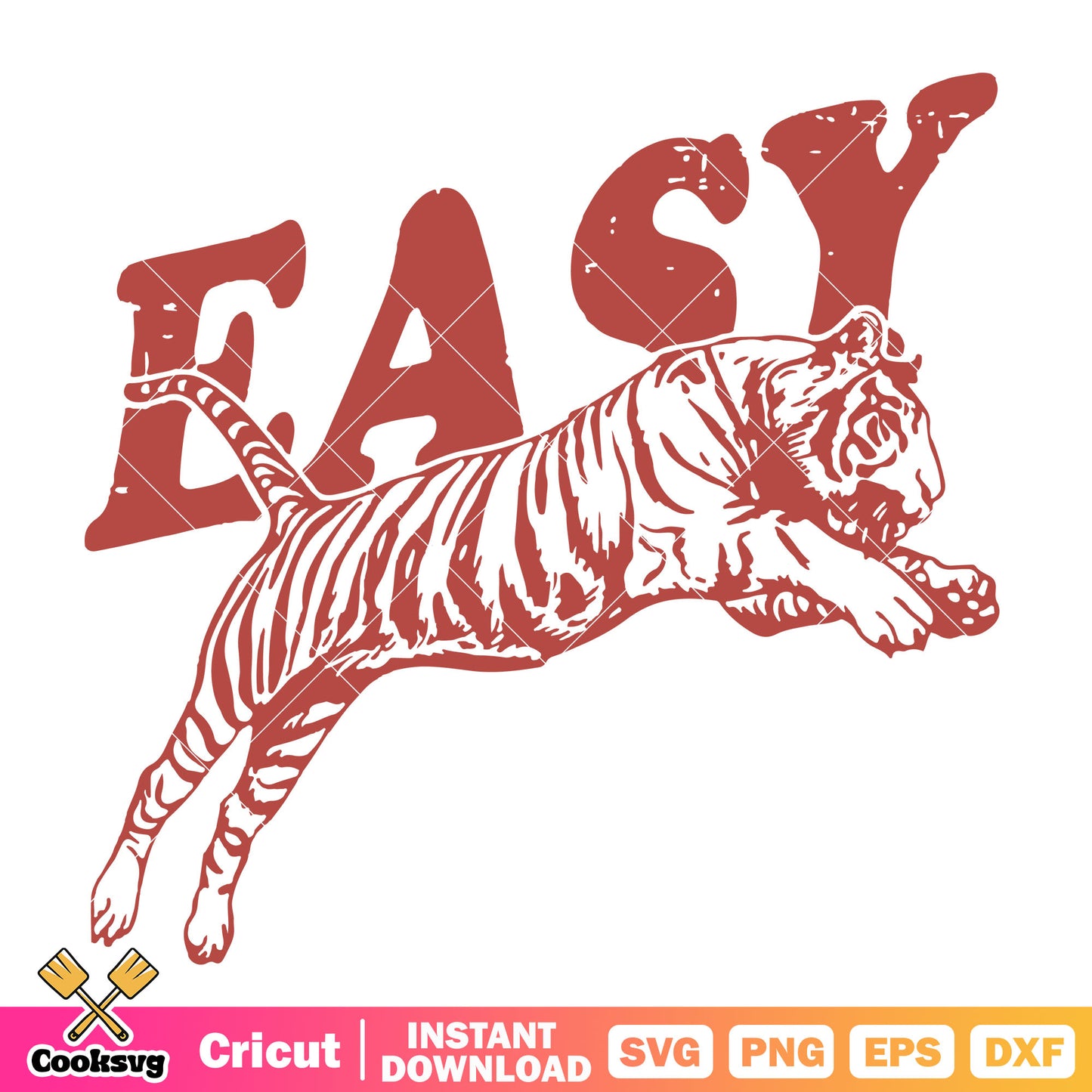 Easy red tiger easter svg design, sarcastic quote svg, easter tiger svg