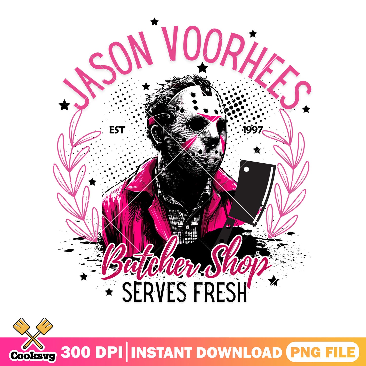 Est 1997 jason voorheez png, pink jacket png, halloween scary png