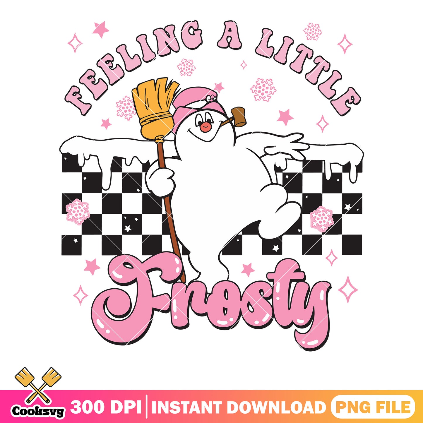 Feeling frosty sublimation pink png, snowflake pink png, cute png