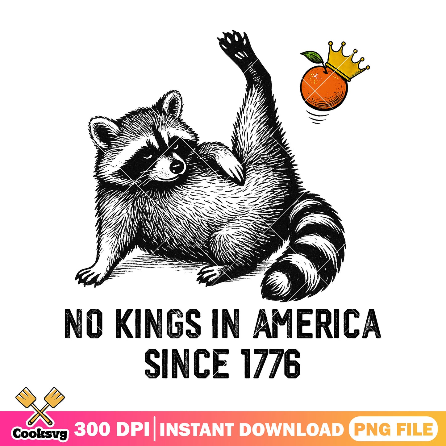 Feral no kings america png, no kings act png, raccoon rocket png