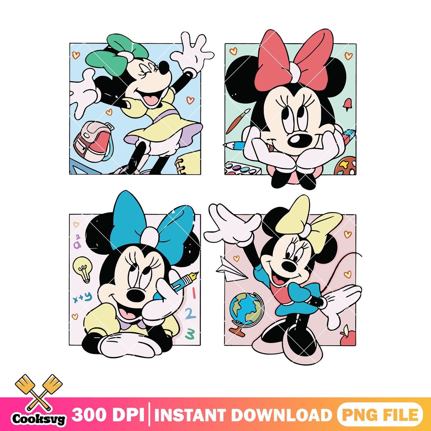 File design minnie png, going back to school png, disney character png