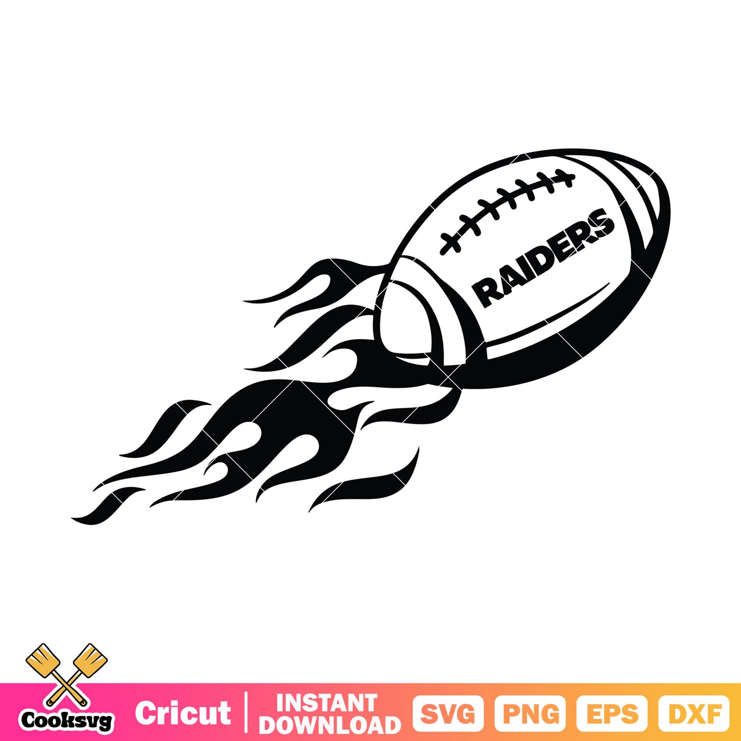 Fire ball raiders nfl svg, nfl pigskin svg, las vegas raiders svg