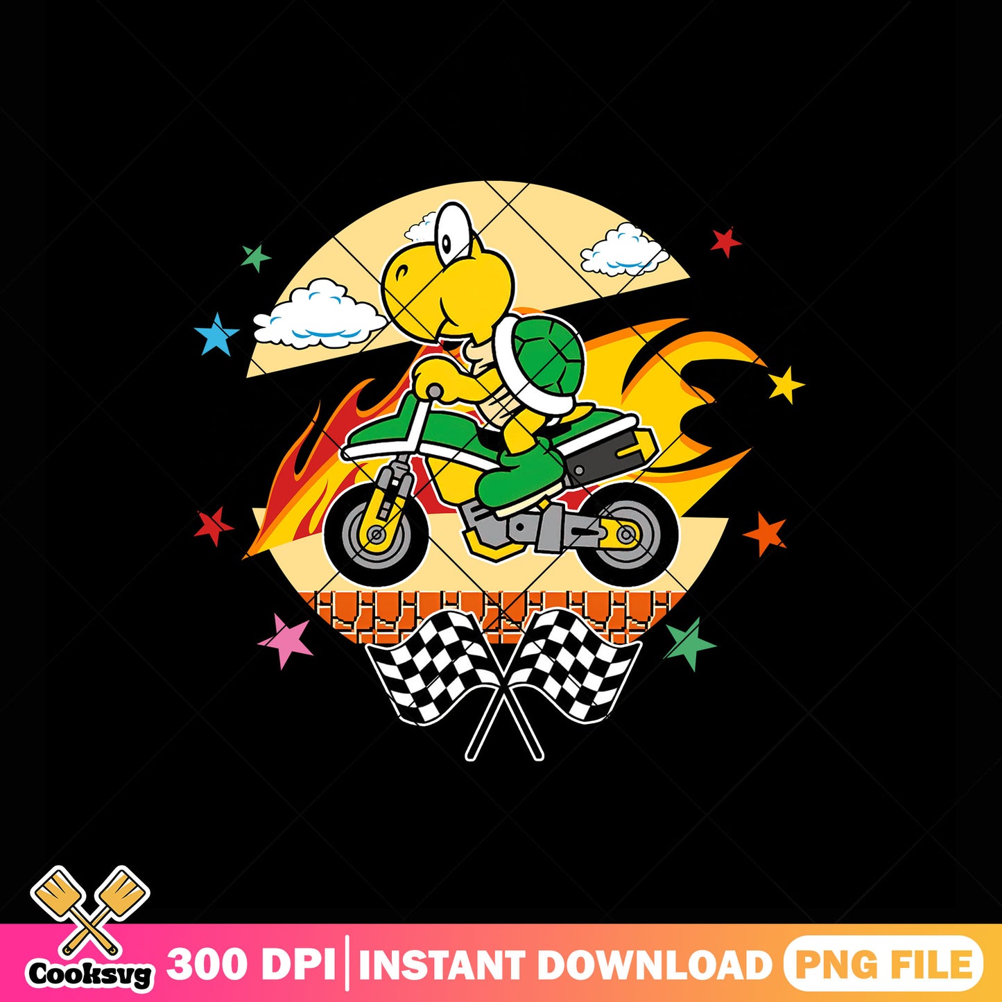 Fire racing kart koopaa png, super mario game png, nintendo art png