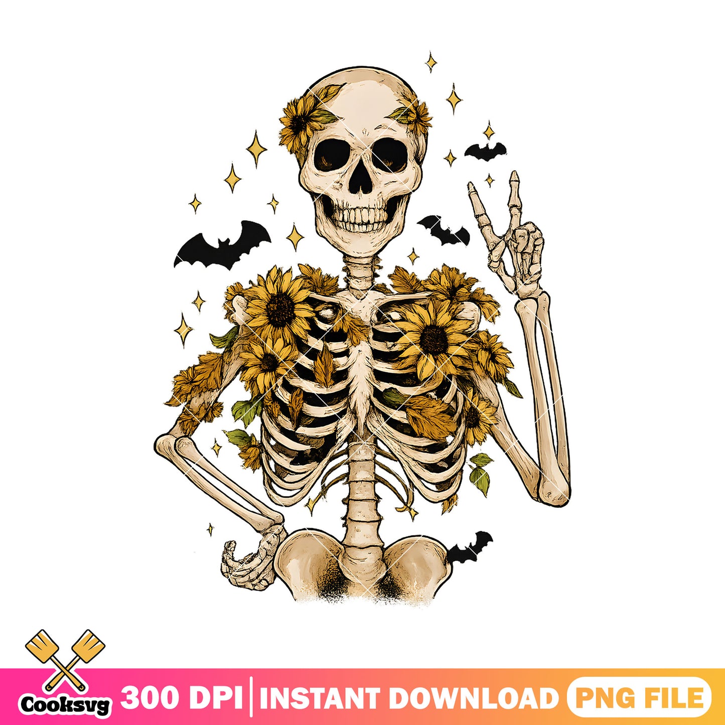 Flower skeleton halloween png, skeleton halloween png, skeleton flower png