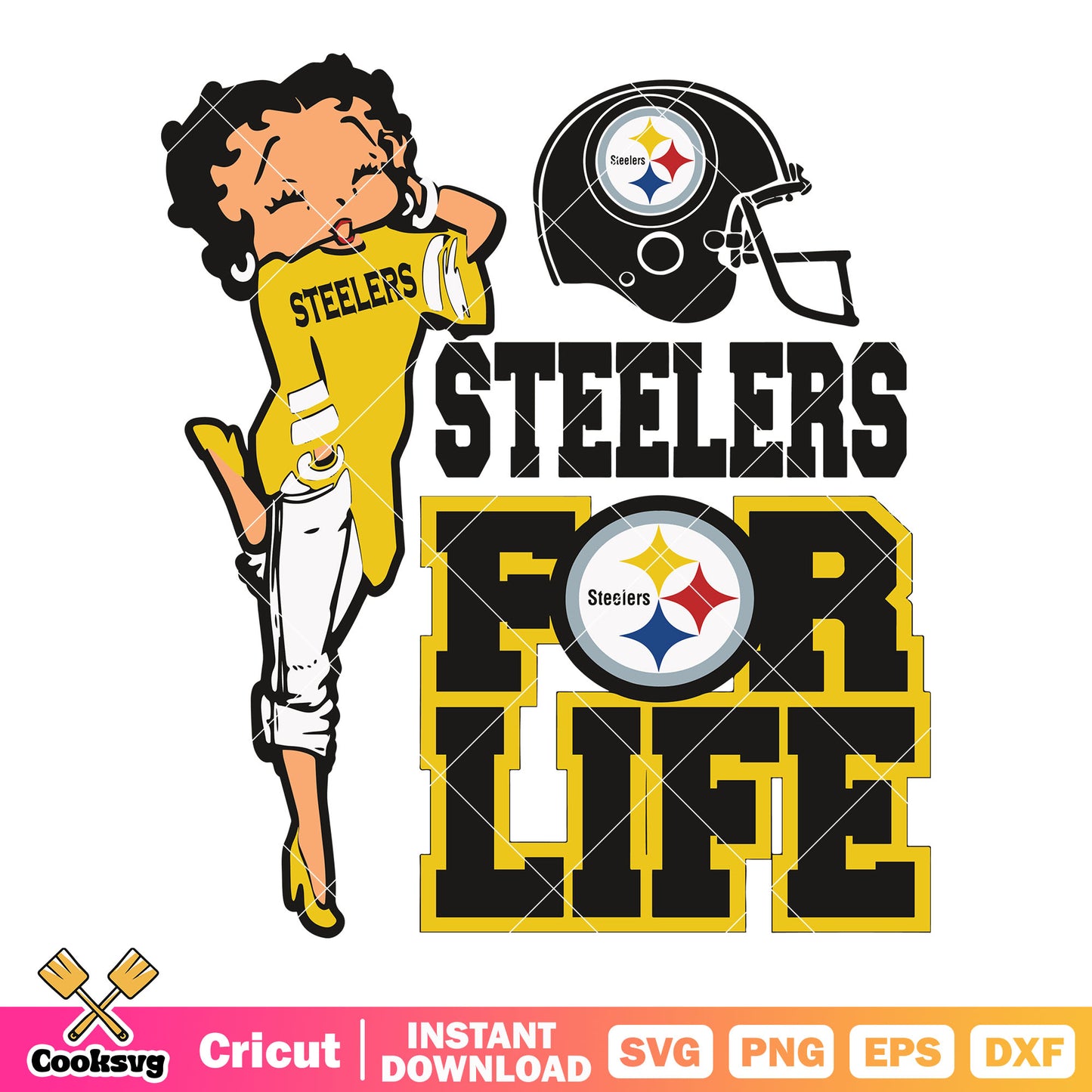 For life betty boop helmets svg, betty boop svg, pittsburgh svg