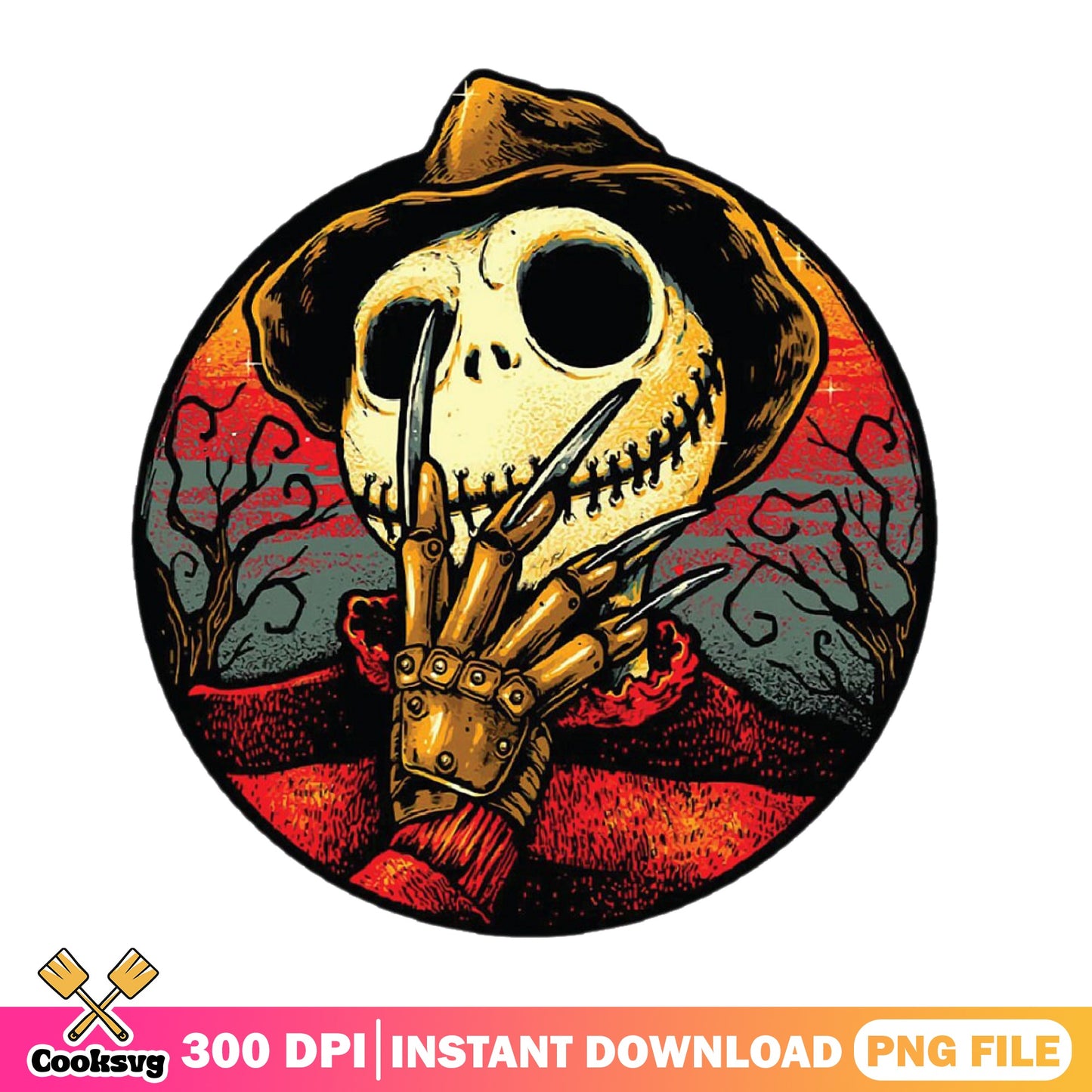Freddy Krueger Jack Skellington PNG, Horror Halloween PNG, Nightmare PNG