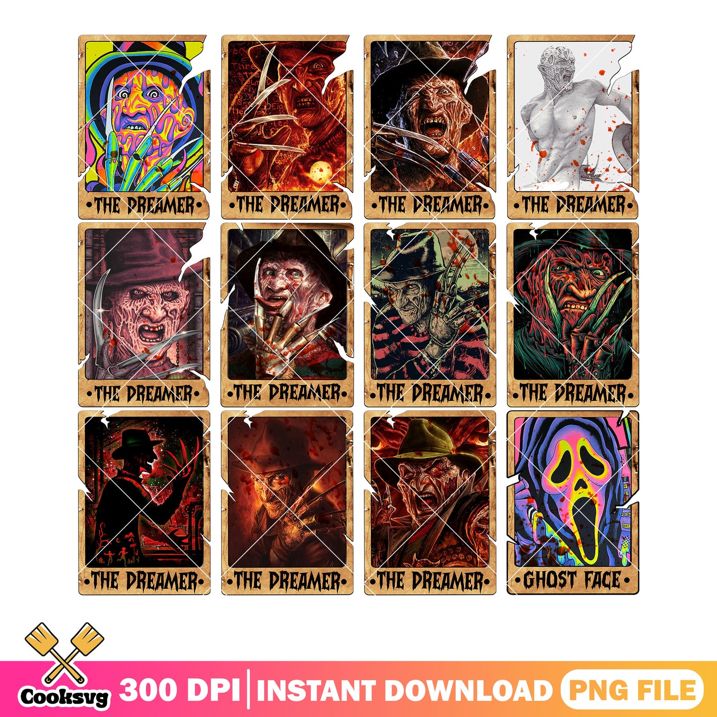 Freddy krueger png bundle, A Nightmare on Elm Street png, ghostface png