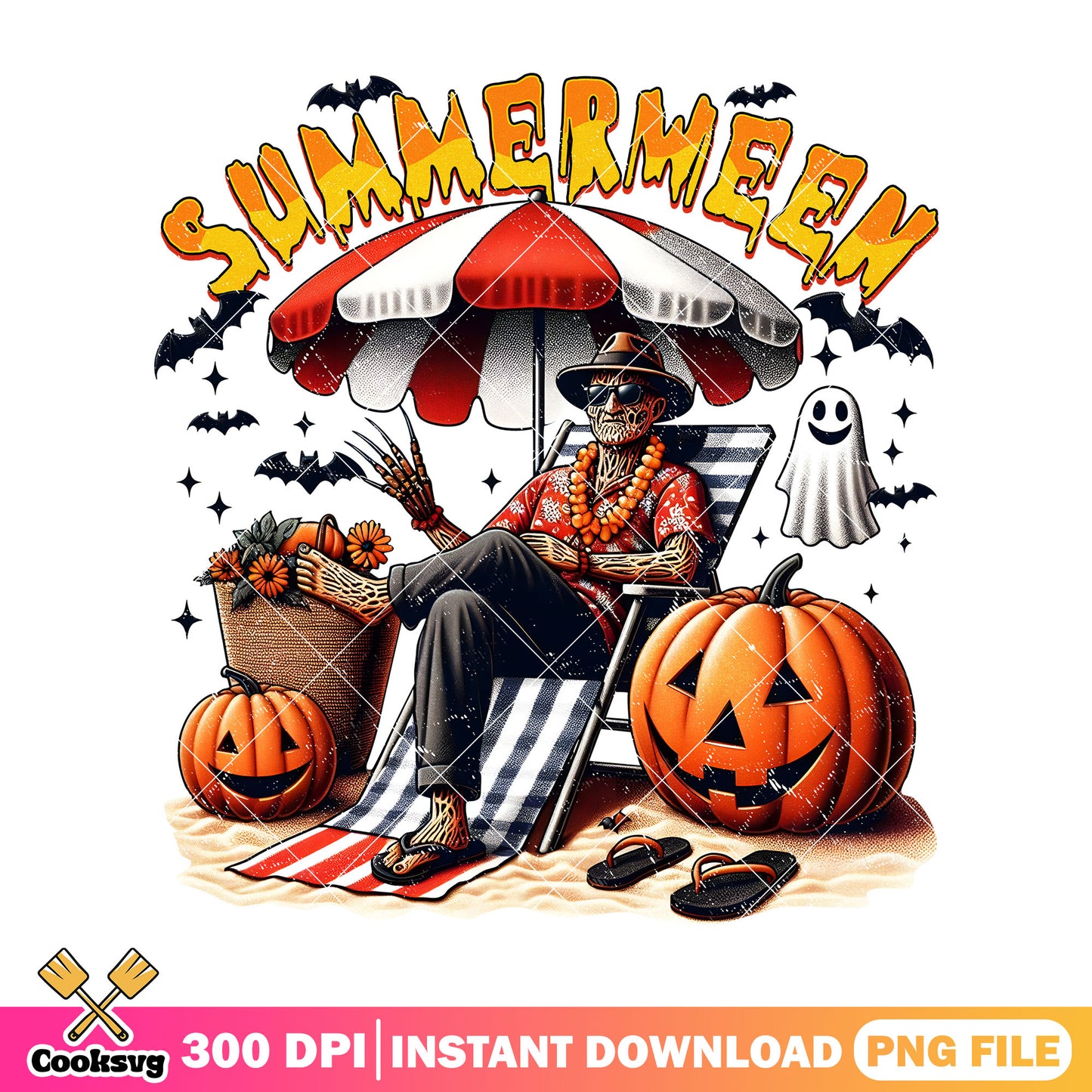 Freddy kueger relex on summerween png, horror holiday png