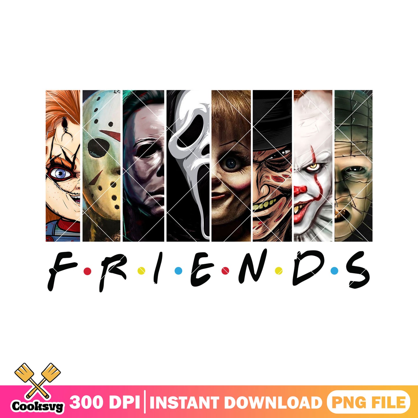 Friend of horror movie characters design png, horror friends png