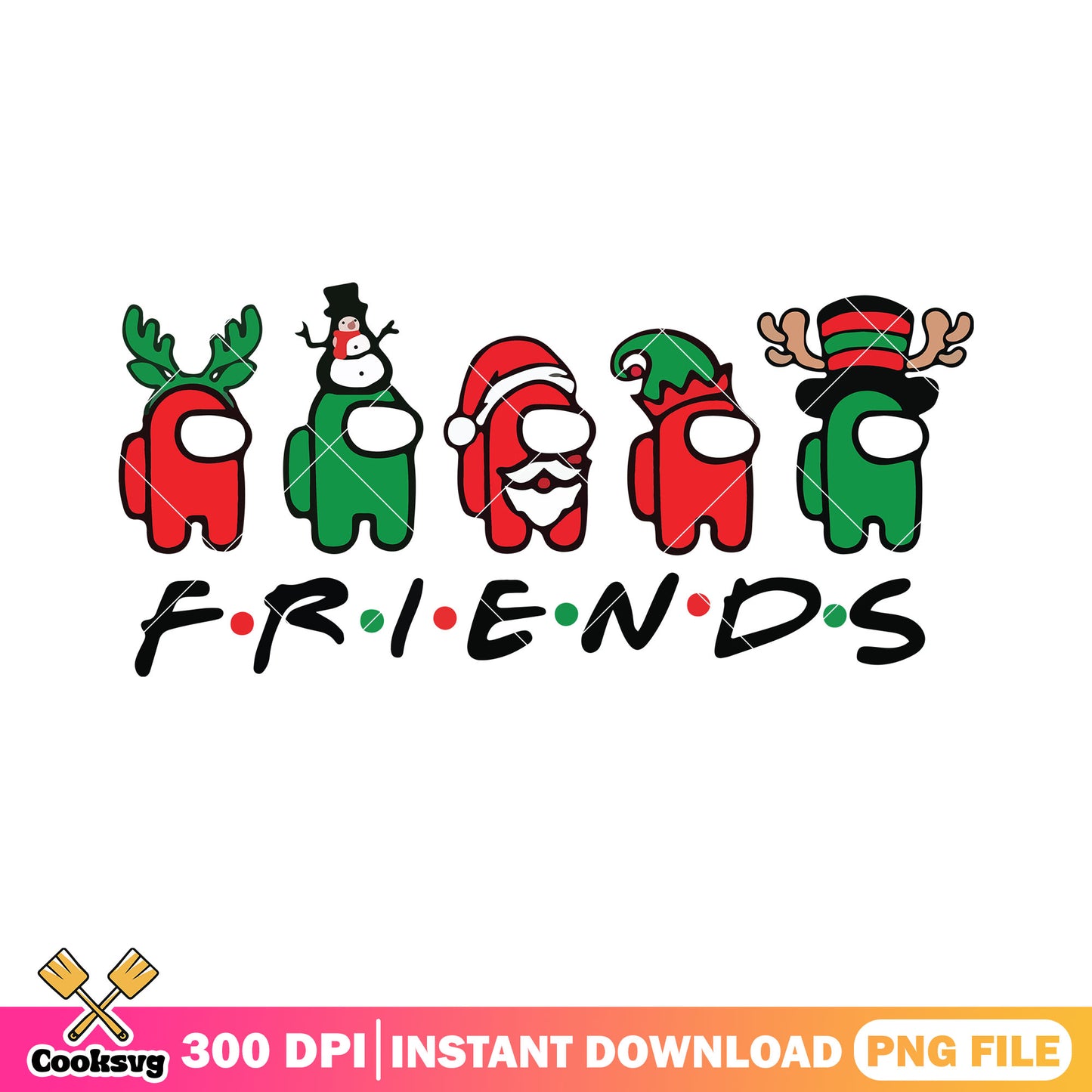 Friends game edition png, merry christmas png, among us png