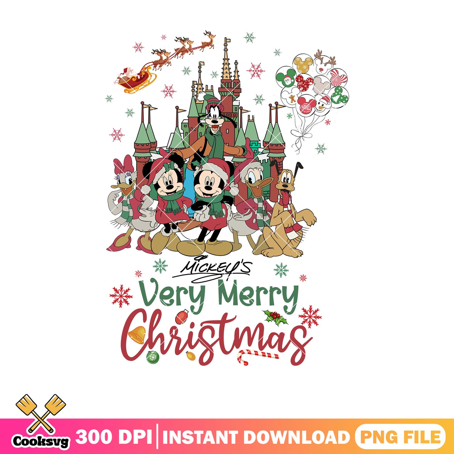 Friends mickey very merry christmas png