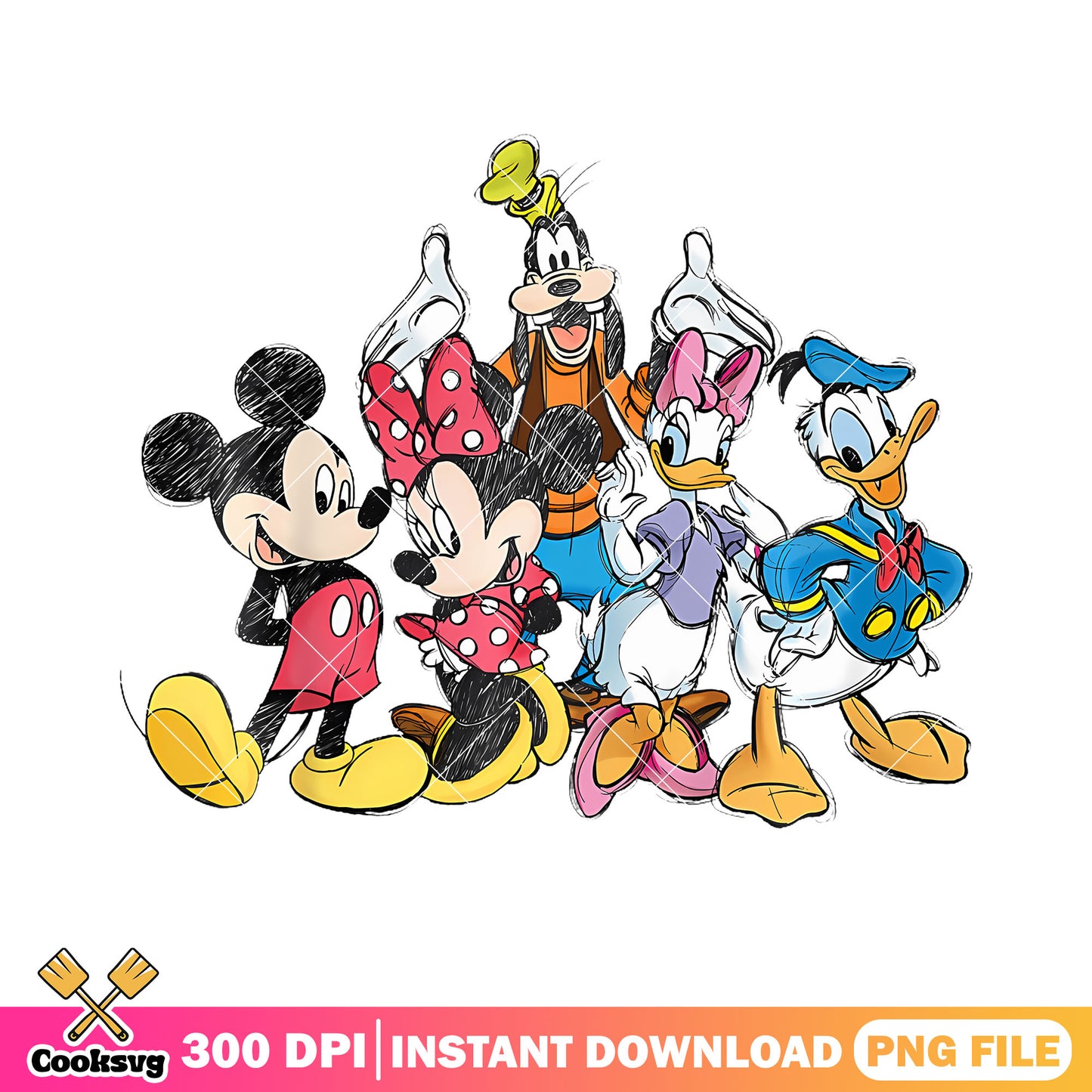 Friends of mickey Sleeve png, mickey characters png, donald duck png