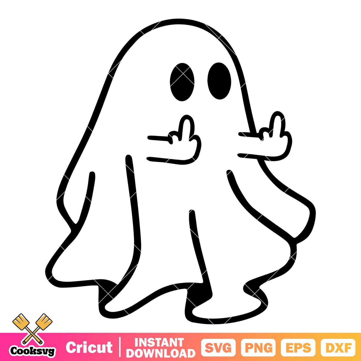 Ghost halloween middle finger svg, funny ghost svg, cute ghost svg