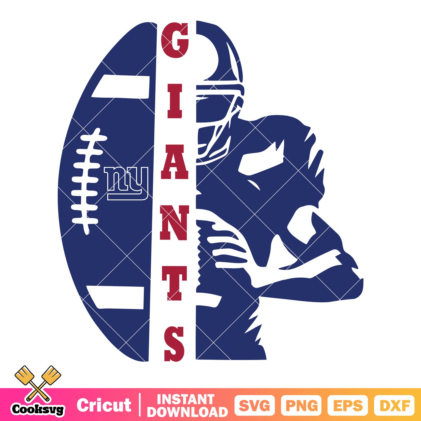 Giants player team new york svg, giants svg, nfl pigskin svg