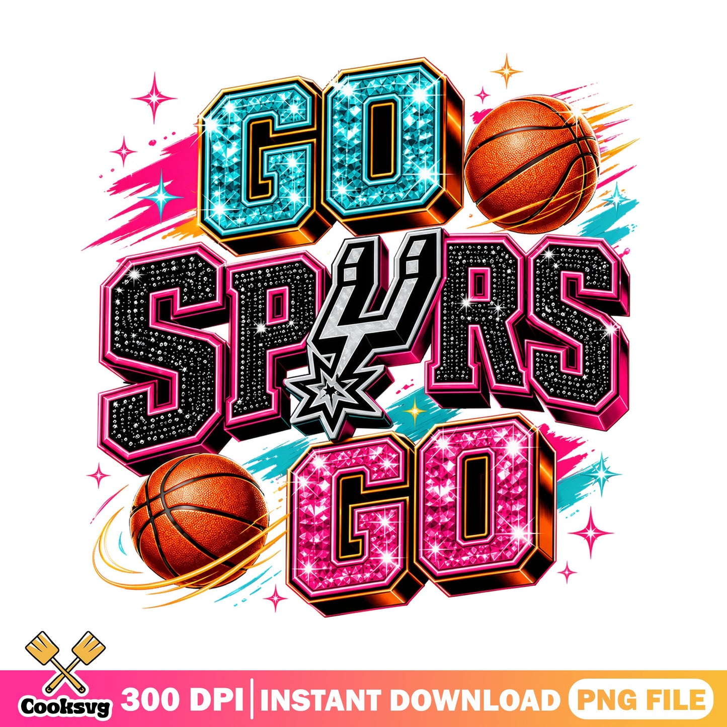 Go Spurs Go PNG, San Antonio Basketball PNG, Spurs Fan PNG