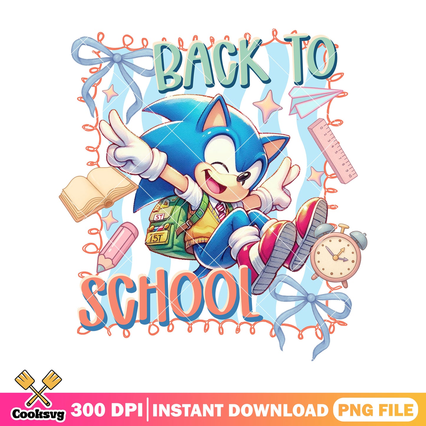 Going school with sonic png, sonic art png, back to school day png