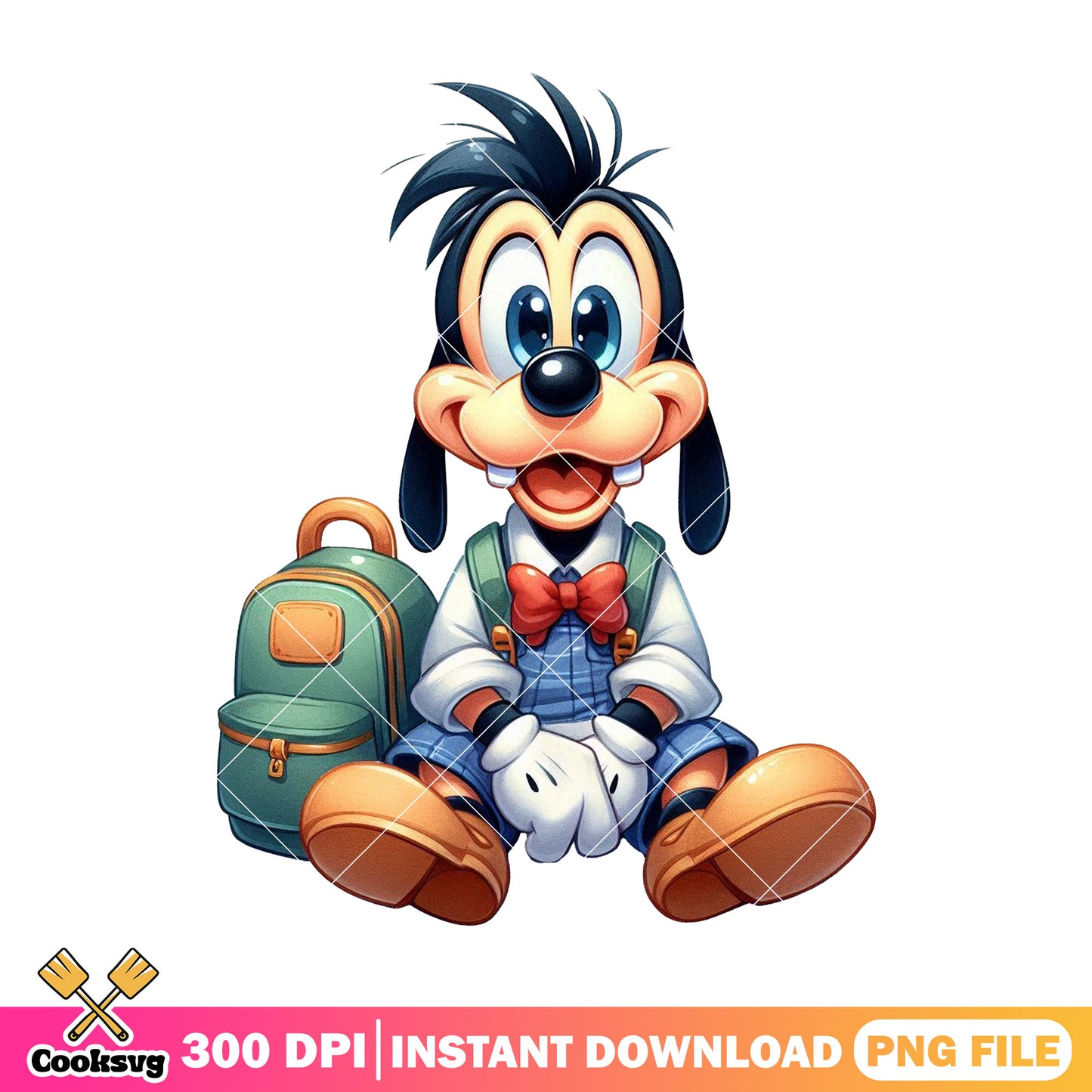 Goofy sitting design png, disney cartoon png, back to school png