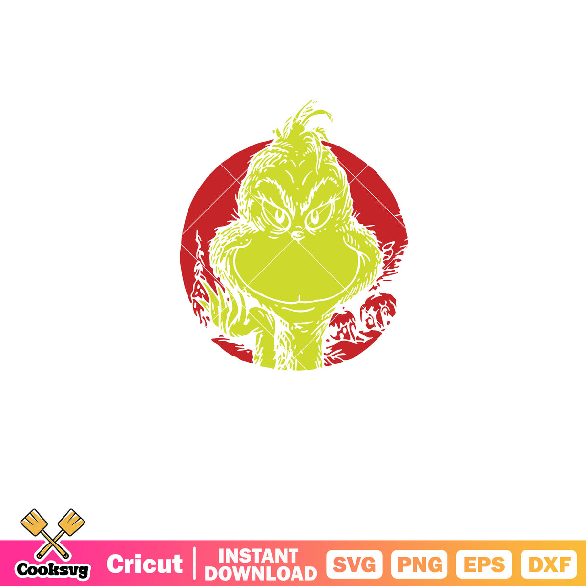 Grinch head let it snow svg
