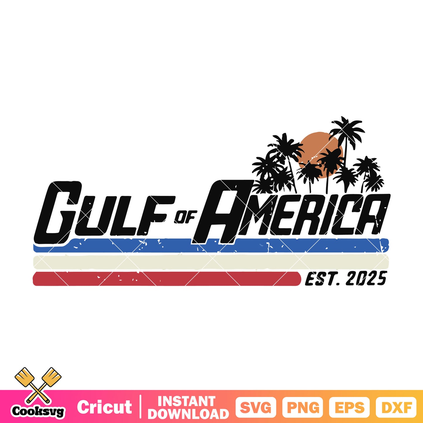 Gulf of america est 2025 file svg, gulf of america svg, america 2025 svg