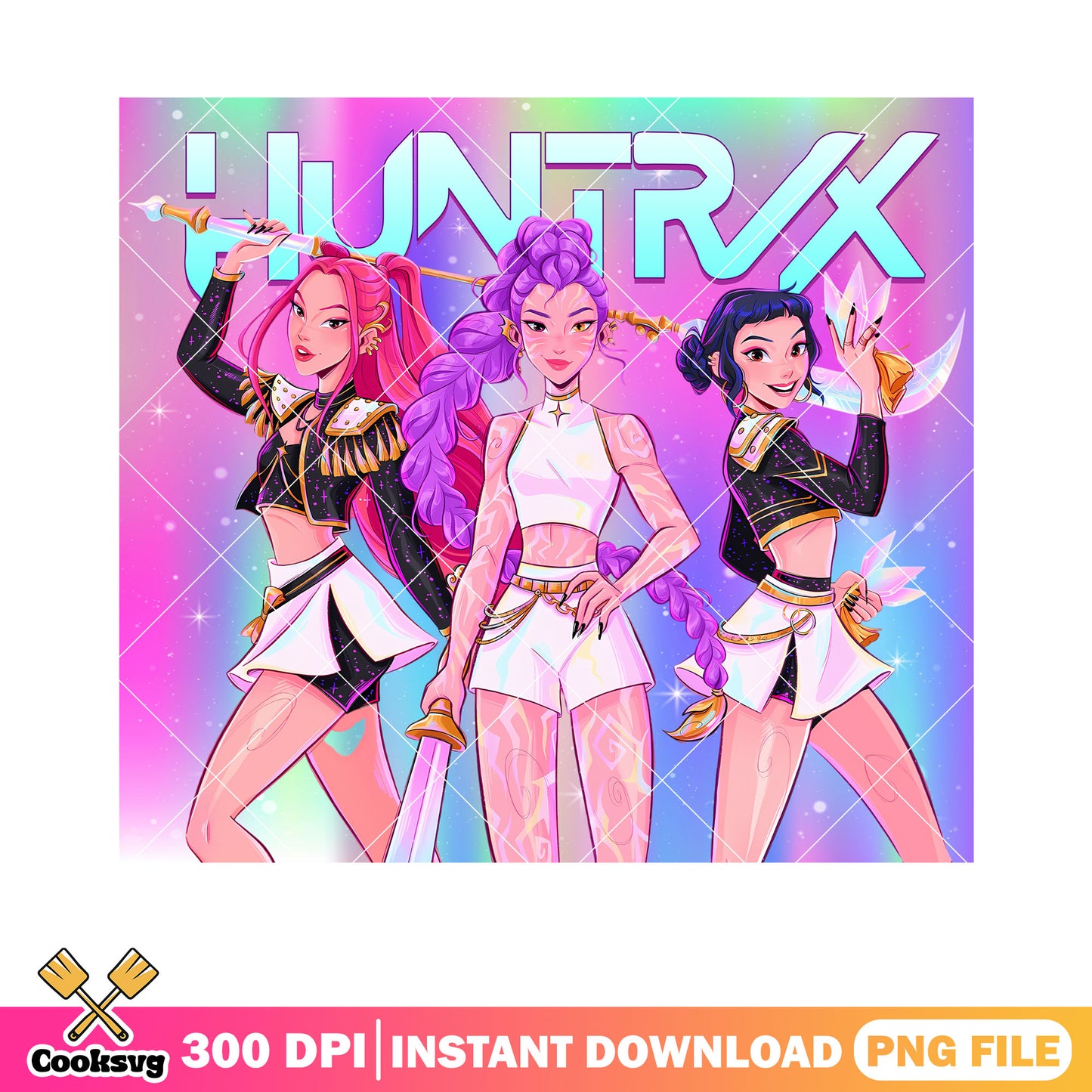 Half demon rumi huntrix png, huntrix mira png, kpop demon hunters png