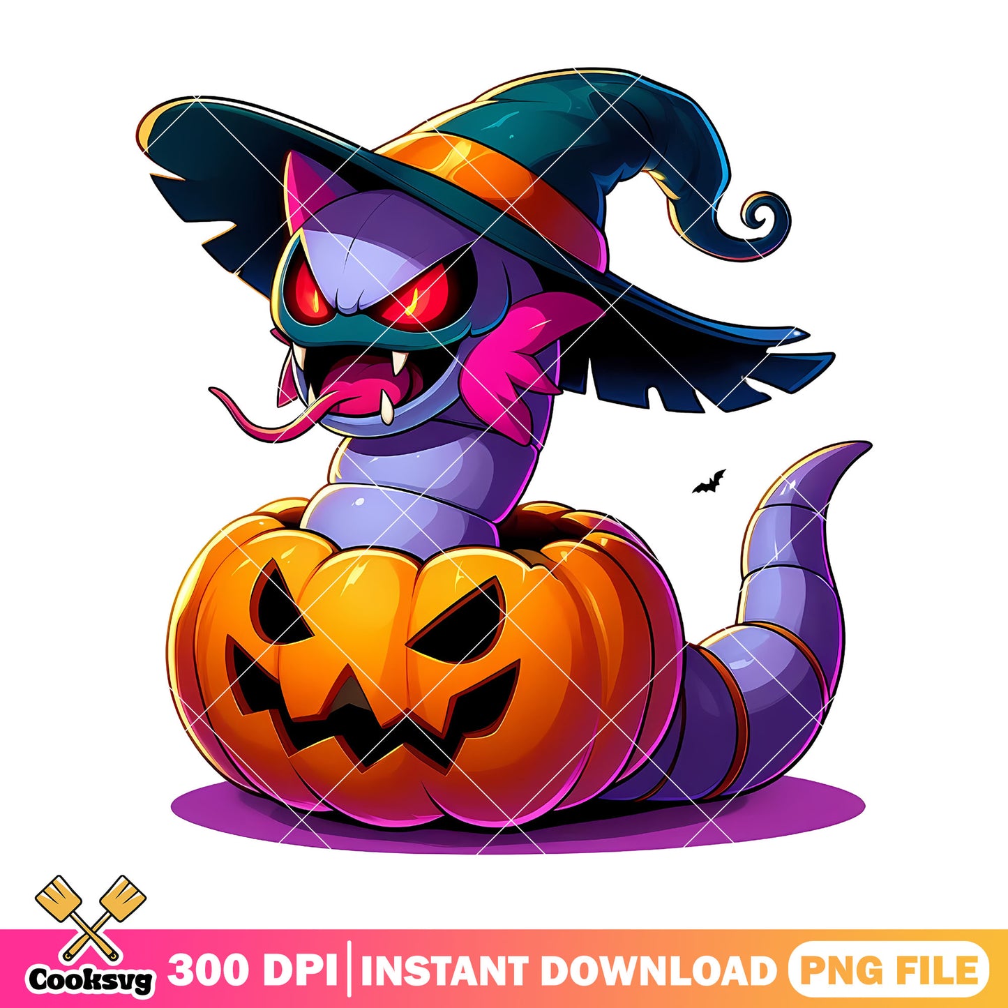 Halloween Ekans design png, ekans pokemon png, halloween png