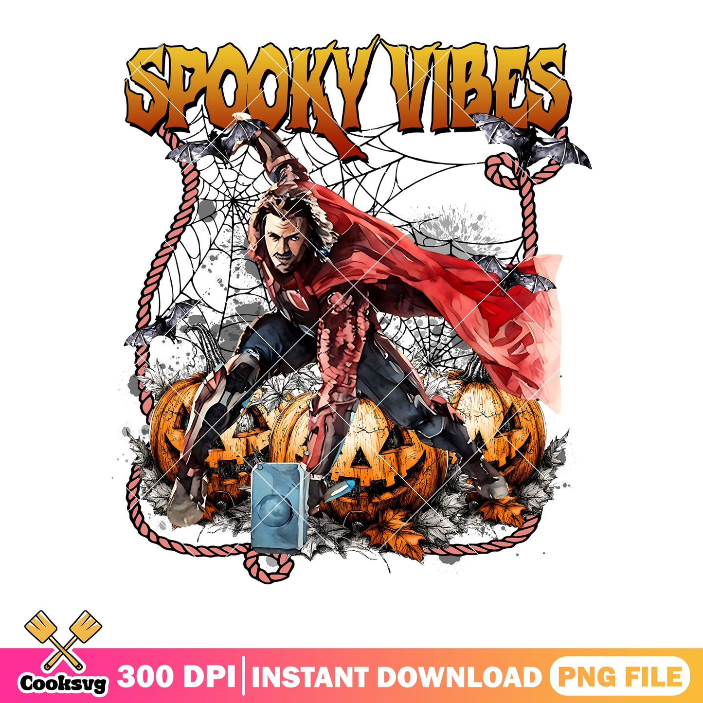 Halloween Thor Vibes png, Spooky vibes png, marvel halloween png