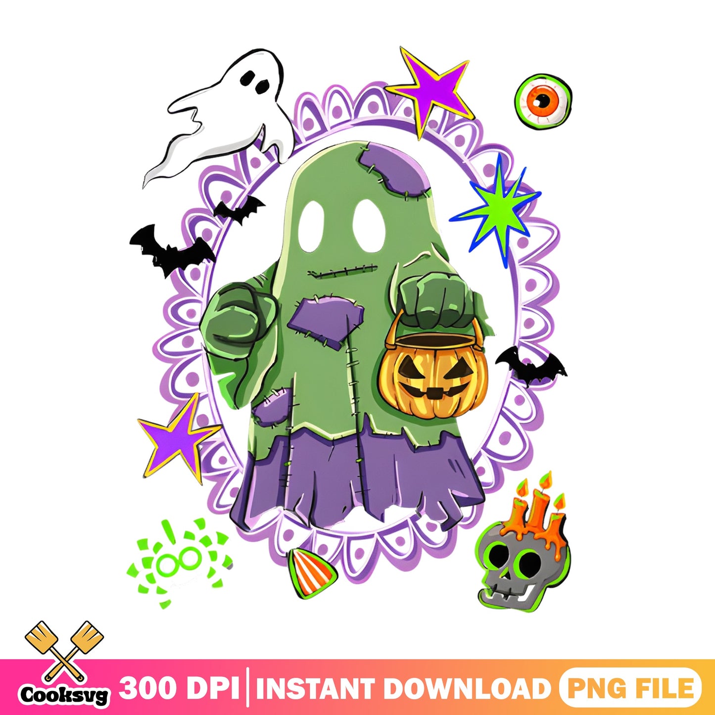 Halloween Zombie Ghost PNG, Spooky Ghost Pumpkin PNG, Halloween PNG