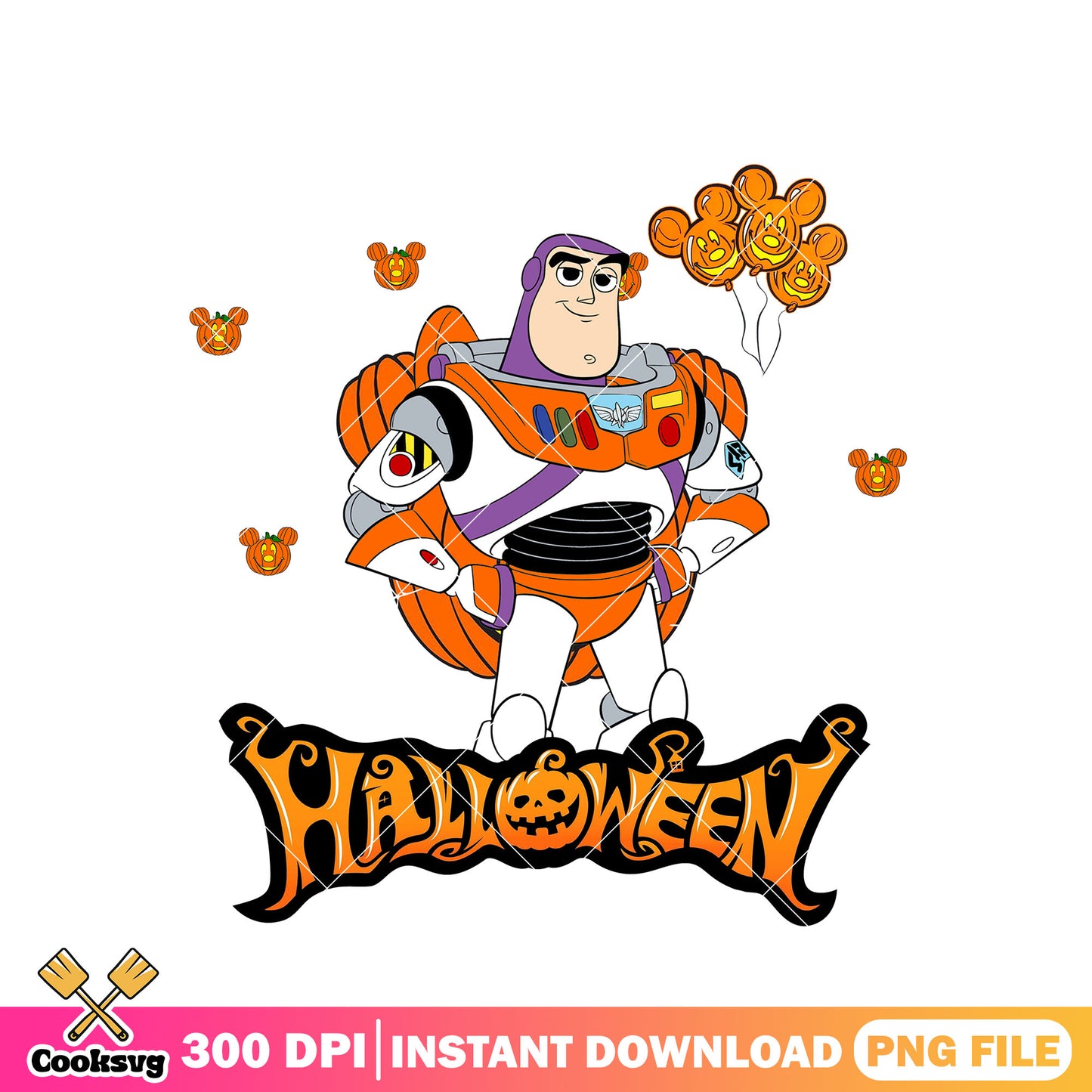 Halloween buzz lightyear design png, disney art png, halloween day png