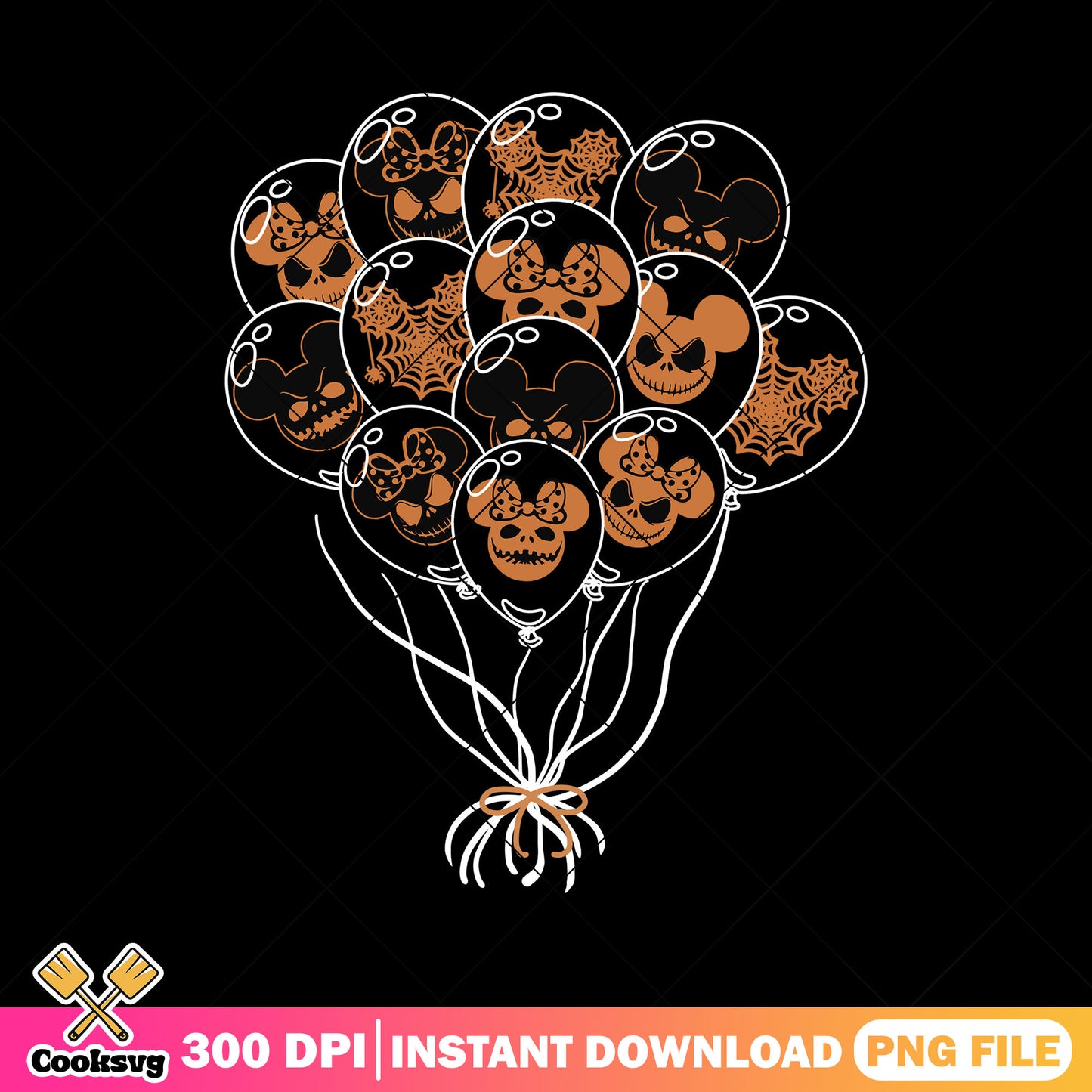 Halloween mickey balloons png, halloween ends png, disney vllains png