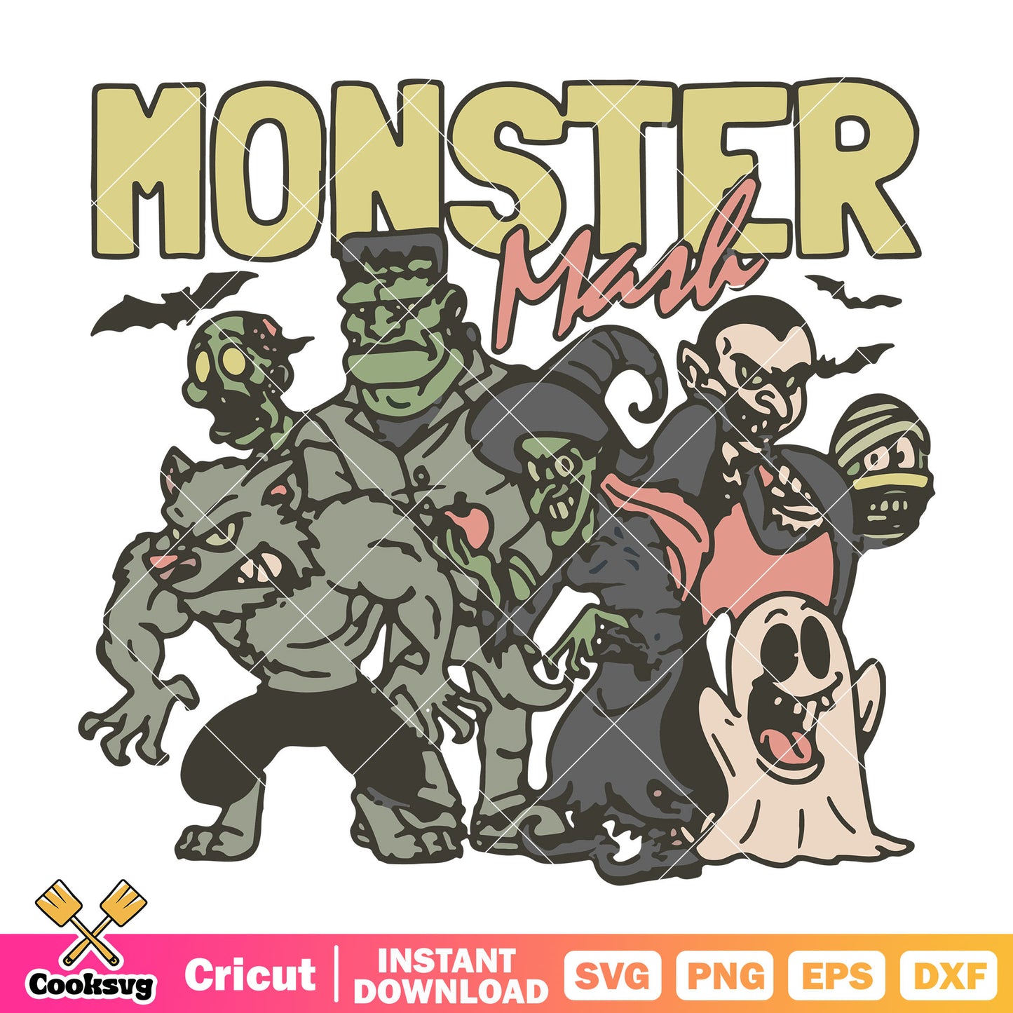 Halloween monster mask svg, cute monster svg, halloween monster svg