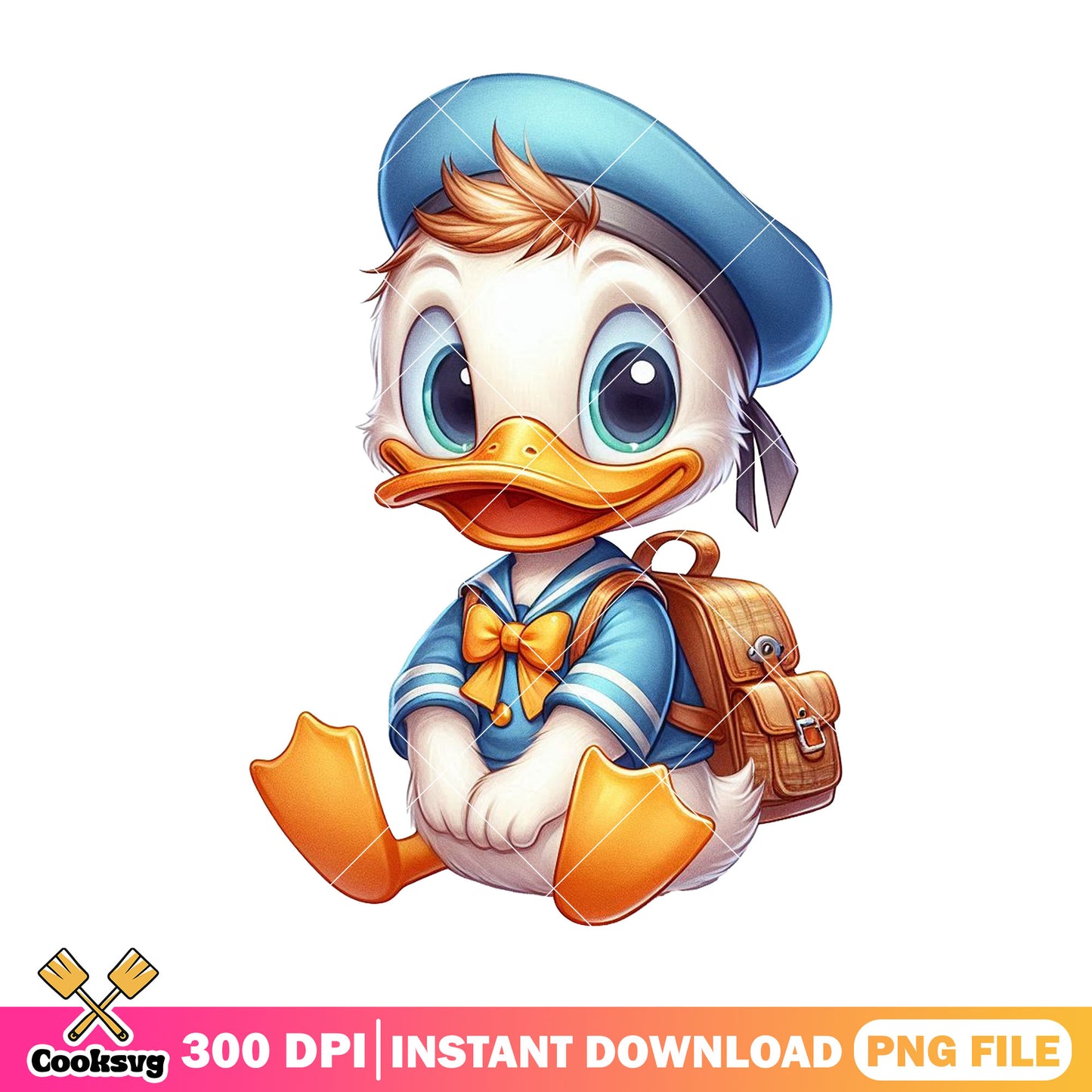 Happy donald file design png, when is back to school png, disney art png