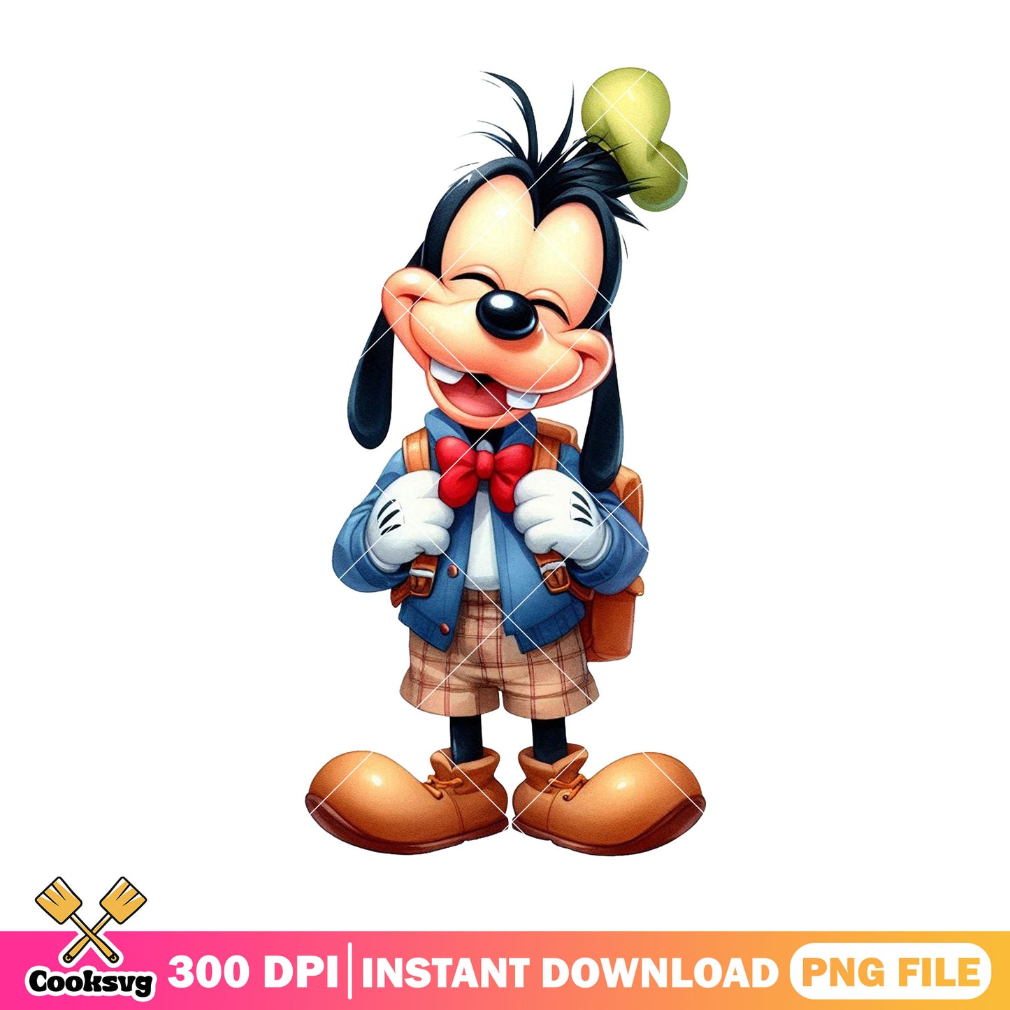 Happy goofy design png, disney world png, happy back to school png