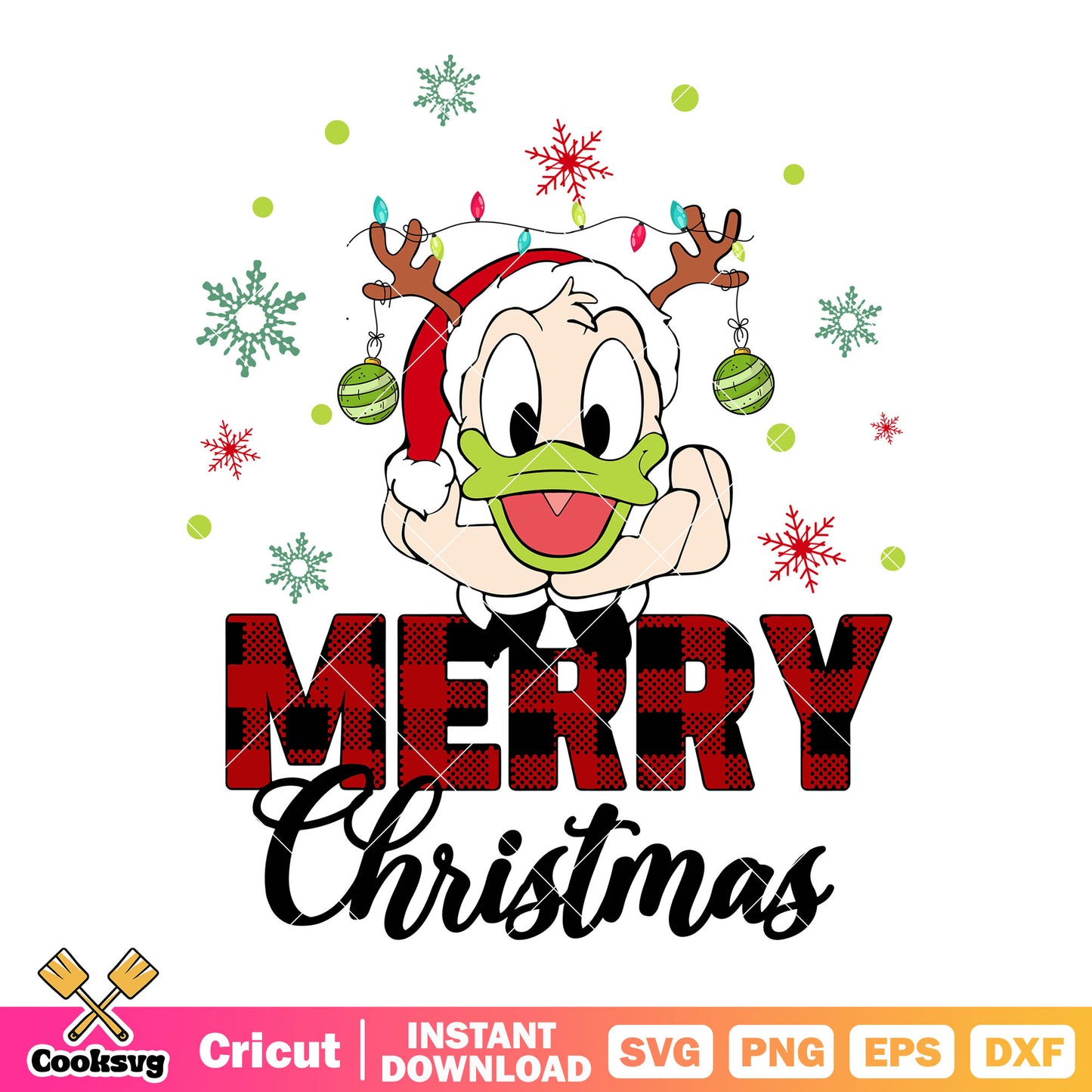 Head disney donald merry christmas svg