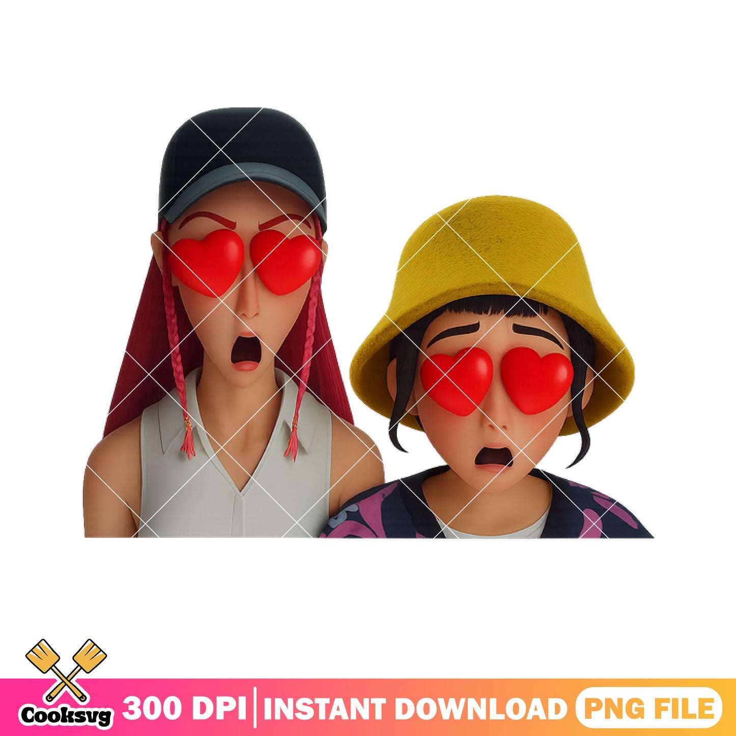 Heart eyes look huntrix png, huntrix mira png, kpop demon hunters png