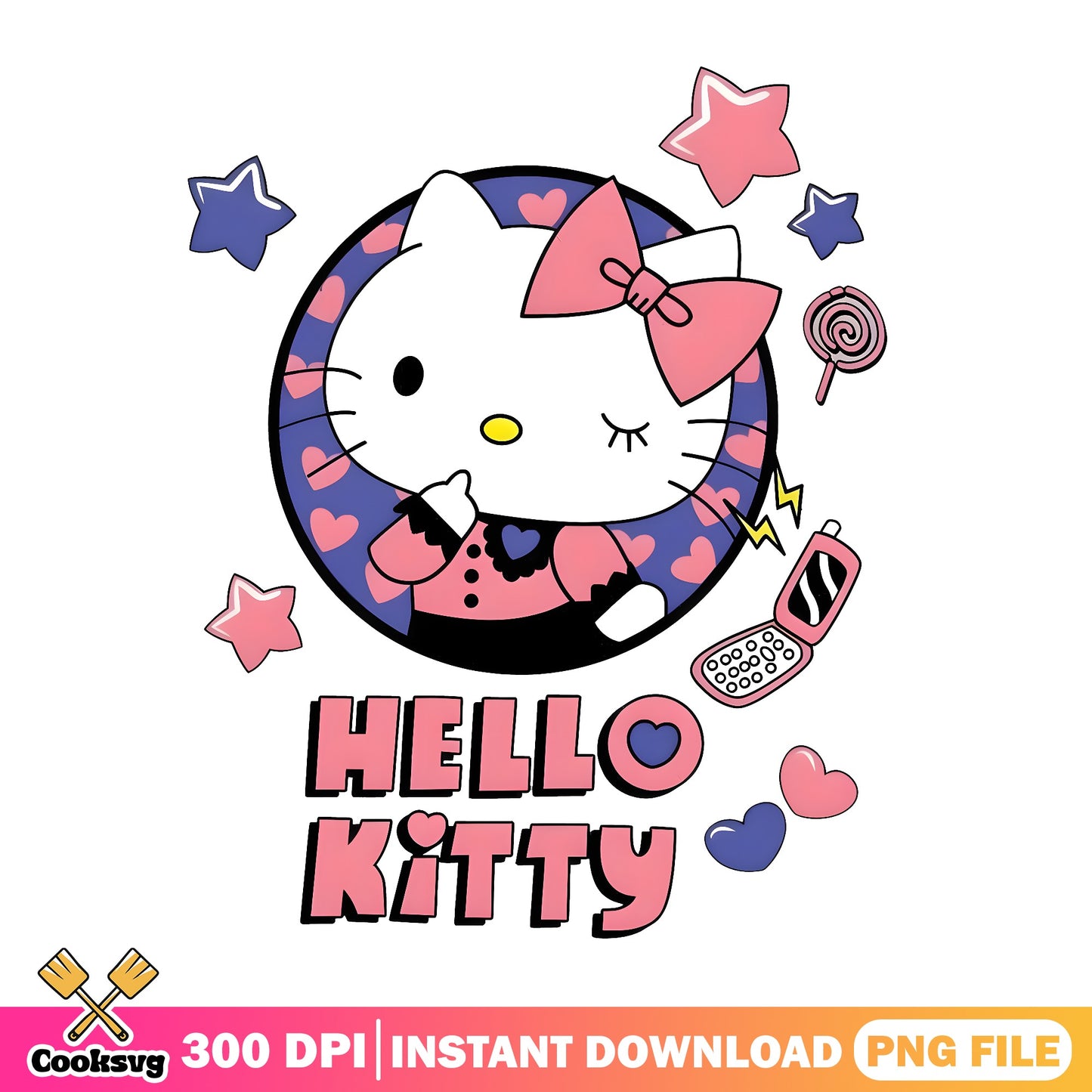 Hello Kitty Retro Y2K PNG, Sanrio Kawaii PNG, Cute Cat PNG