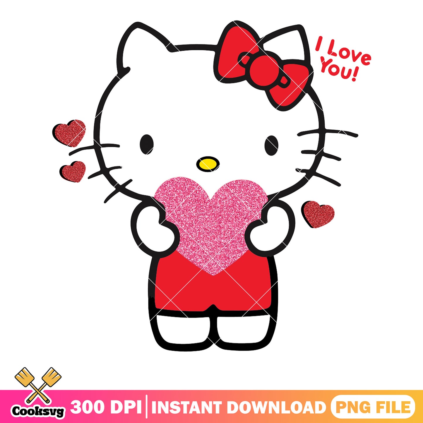 Hello kitty love you png, valentine gifts png, sanrio hello kitty png
