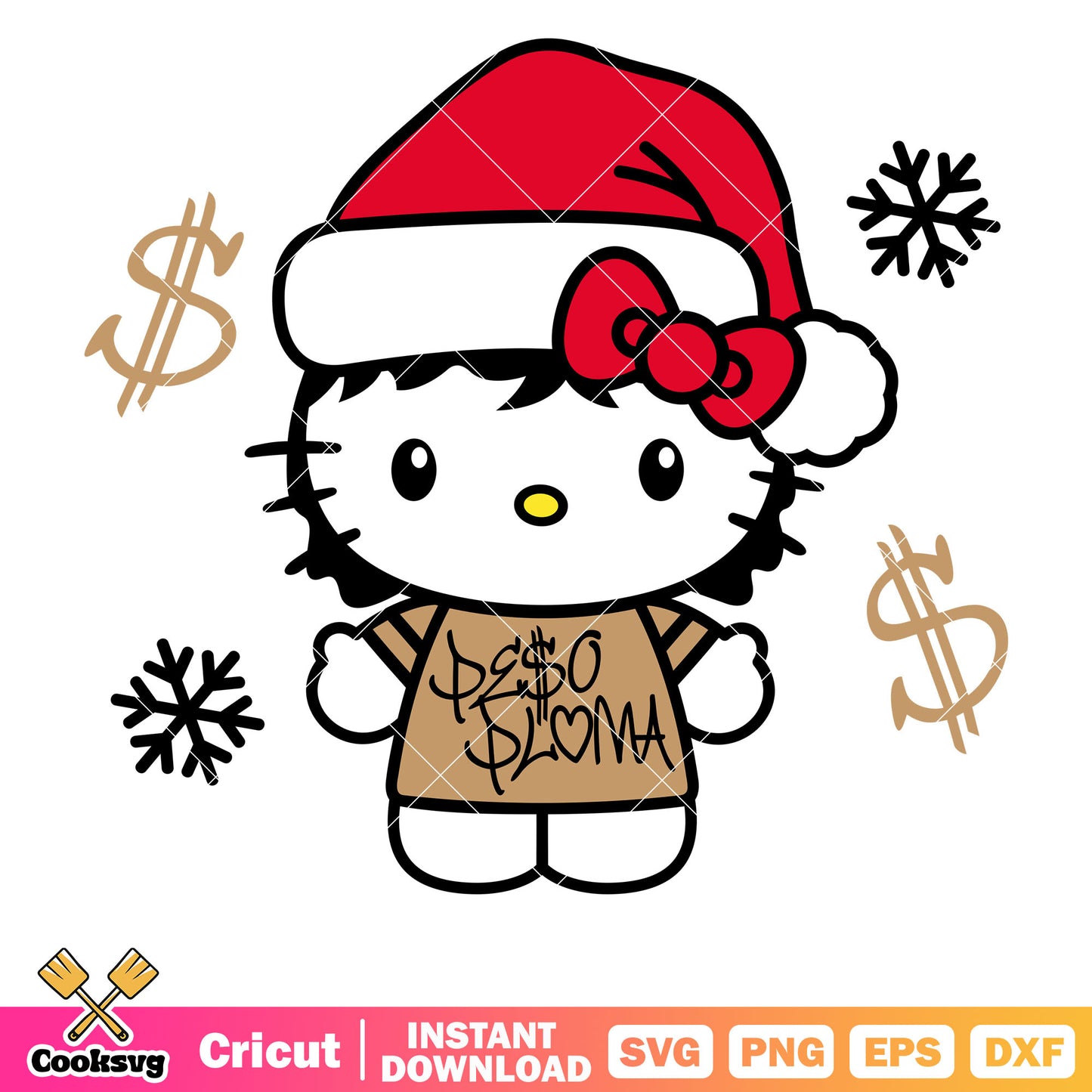 Hello kitty peso pluma chirstmas svg hello kitty christmas svg