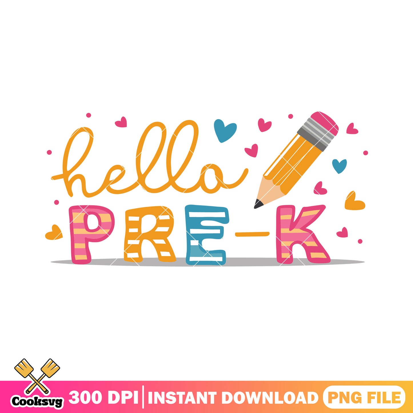 Hello pre-k file png, pencil art png, back to school day png
