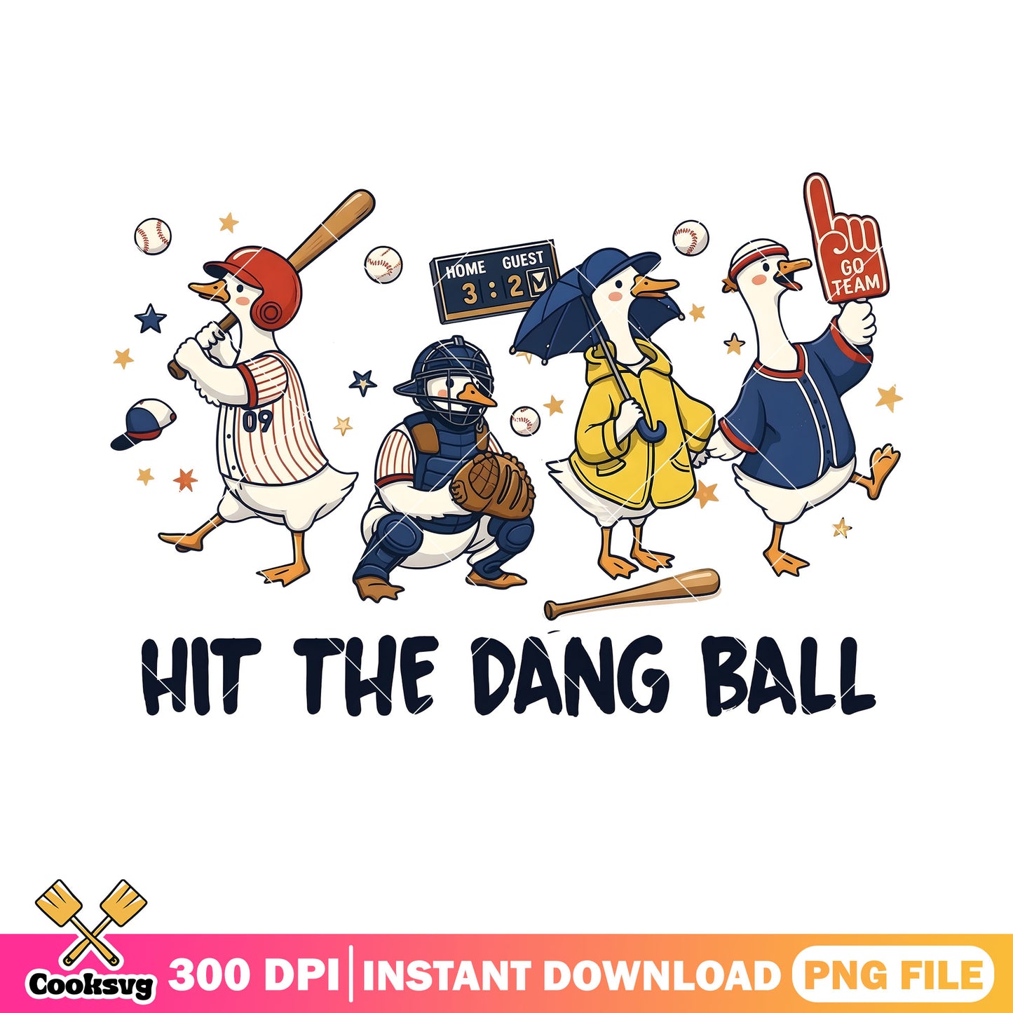 Hit the dang ball png, baseball sport png, sport lover png