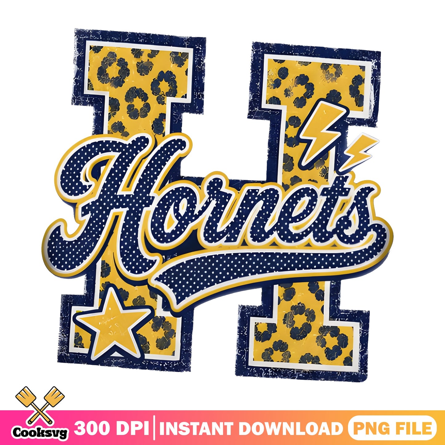 Hornets Leopard Letter H PNG, School Mascot PNG, Team Spirit PNG