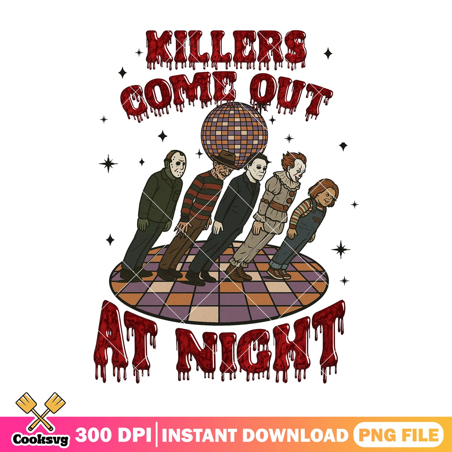 Horror characters killers png, halloween movie png, horror decor png