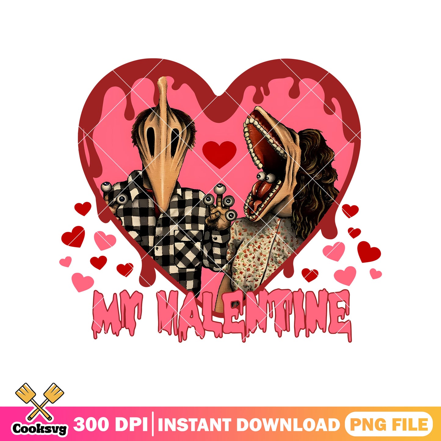 Horror is my valentine day png file, horror valentine png