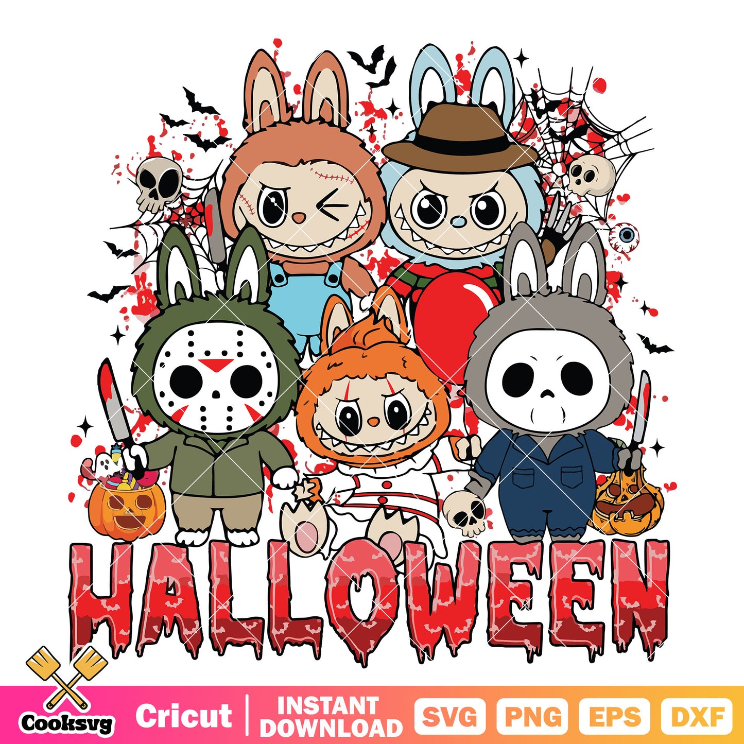 Horror movies labubu svg, halloween labubu svg, horror movies svg