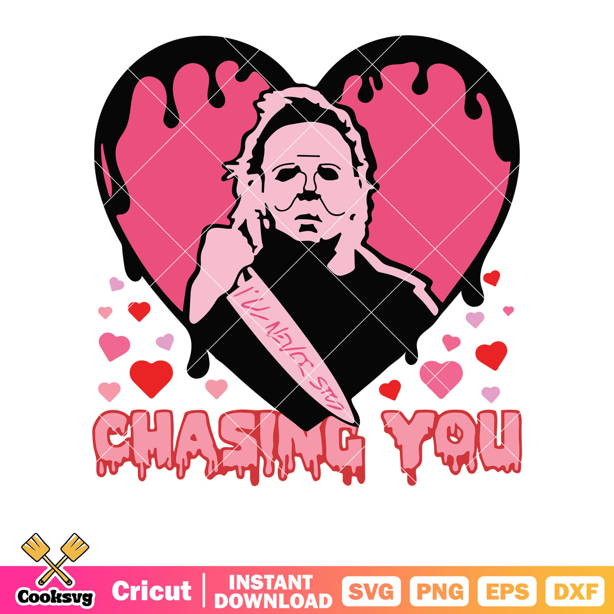 Horror movie valentine chasing you svg, horror movie valentine svg, chasing you svg