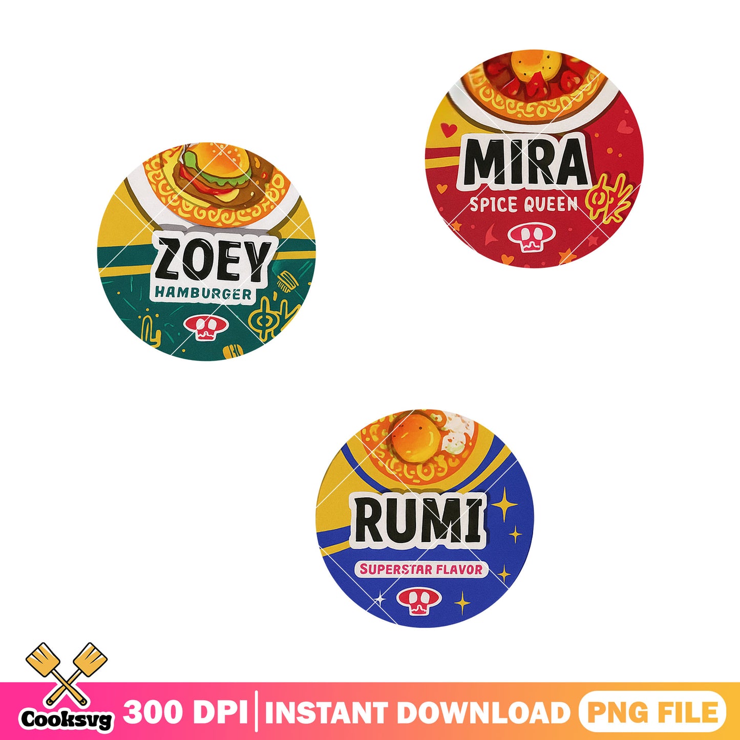 Huntrix advertise foods png, huntrix girl png, kpop netflix png