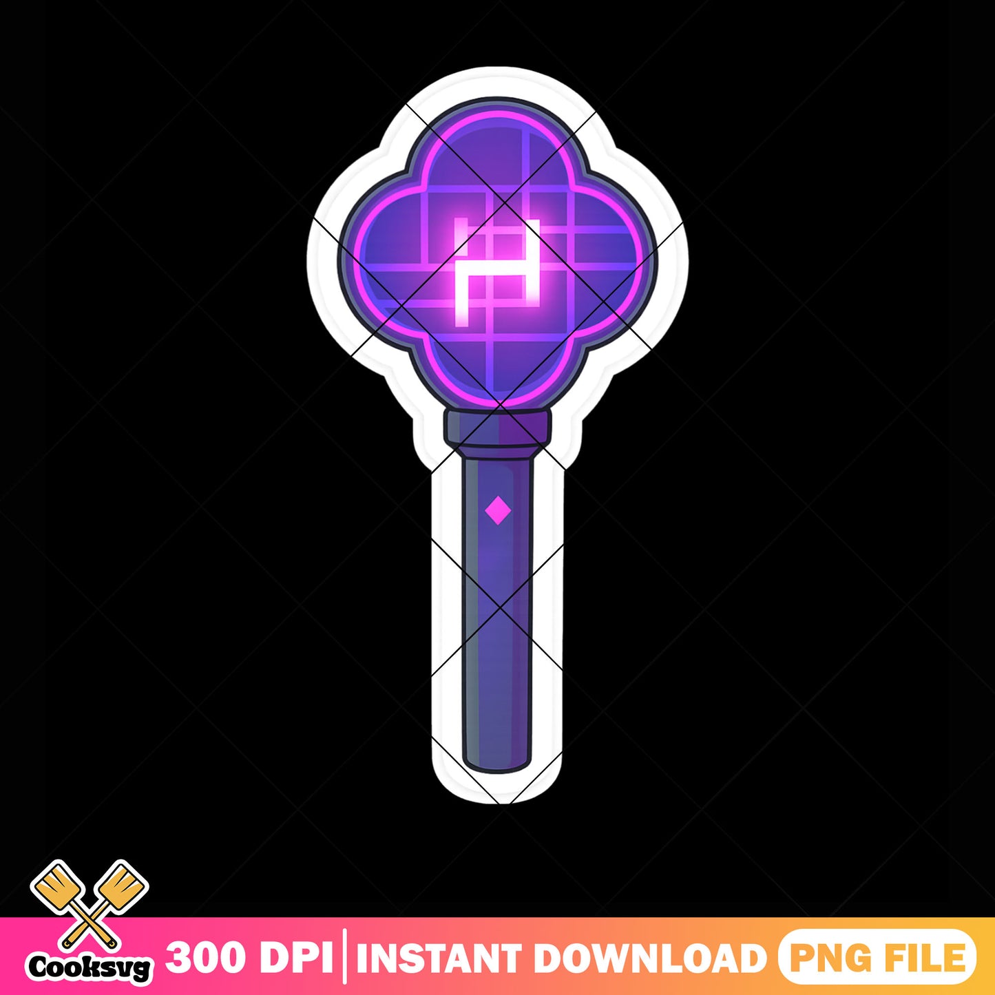 Huntrix band light stick png sticker, huntrix logo png, huntrix movie png