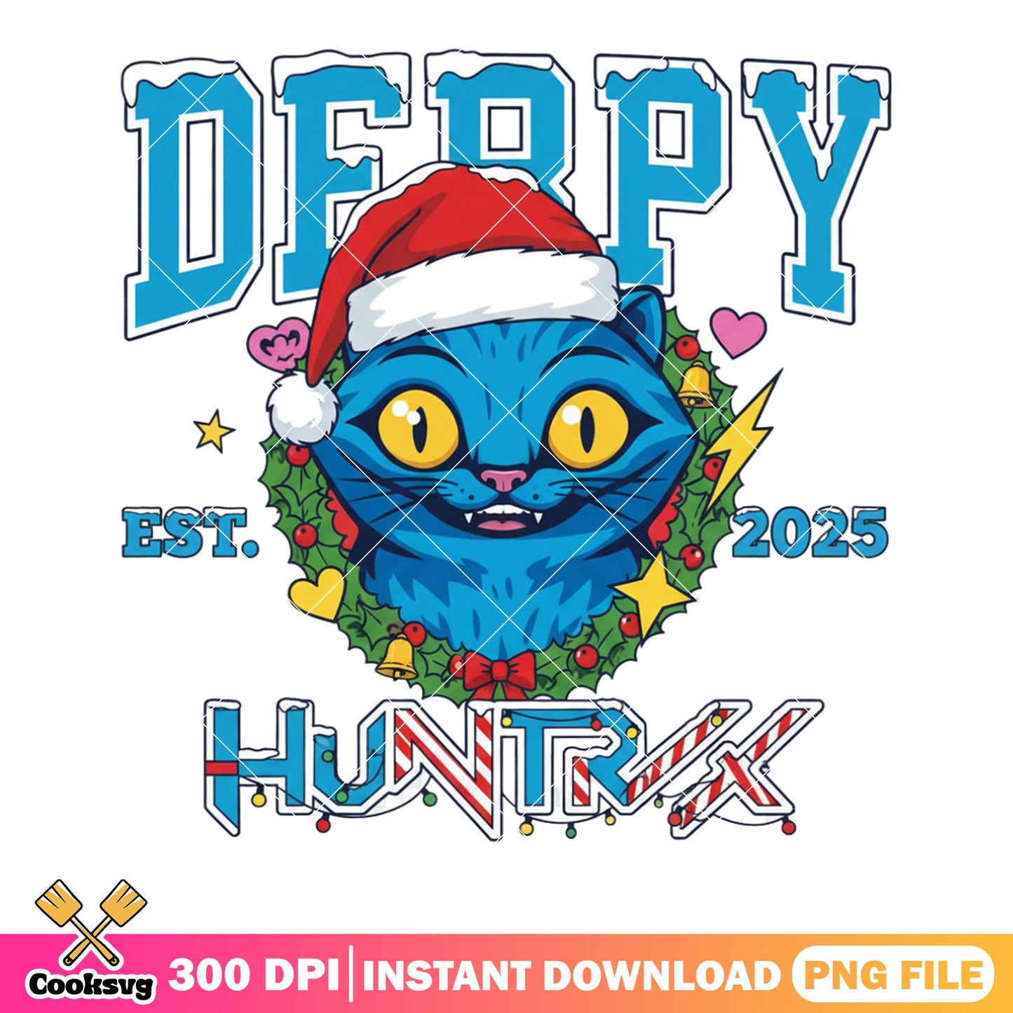 Huntrix cat christmas png, kpop demon hunters png, derpy png