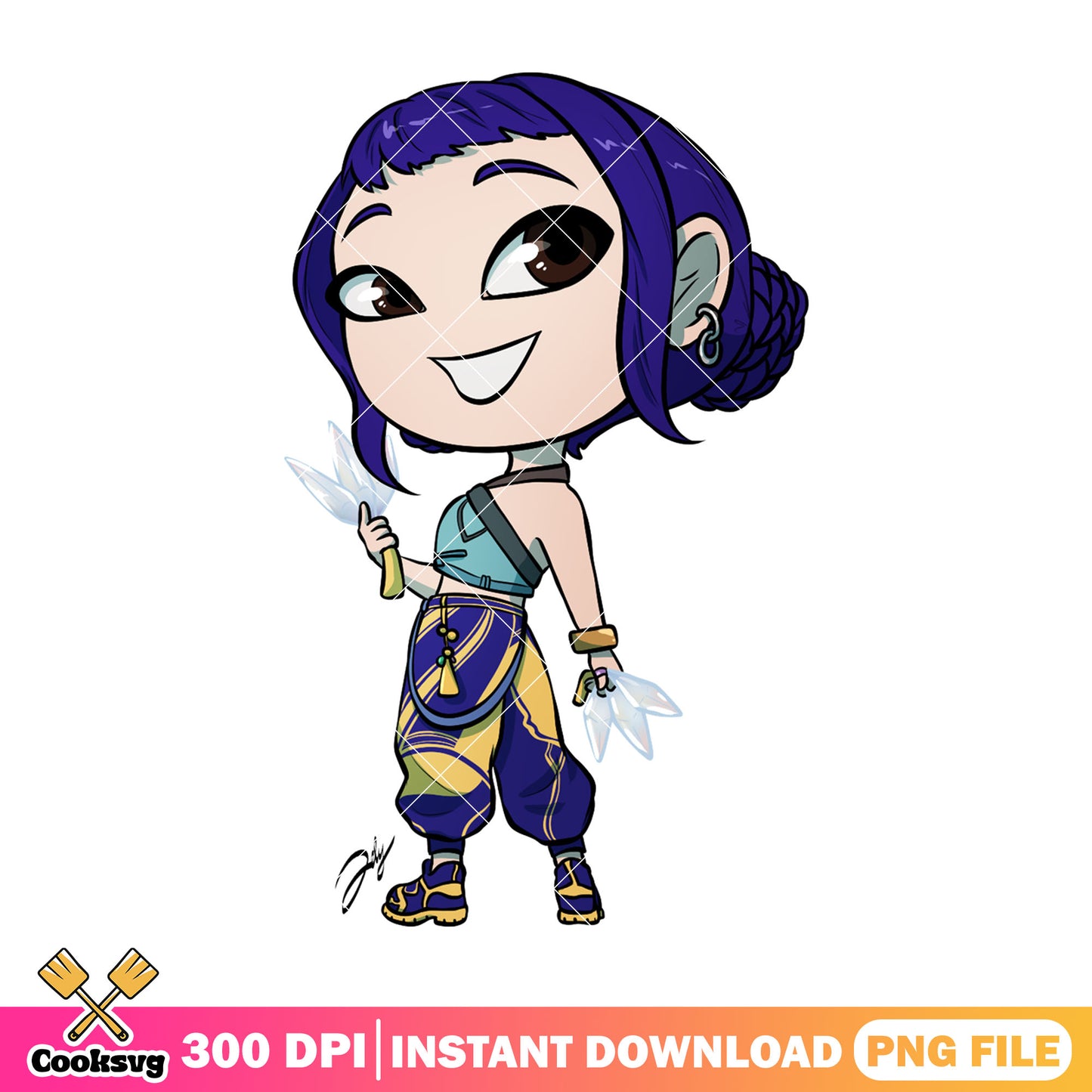 Huntrix chibi zoey png, huntrix zoey png, huntrix kpop png